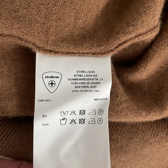 Strellson Luka Men’s Crewneck Sweater Wool Blend Brown Caramel Medium Academia - Picture 7 of 12